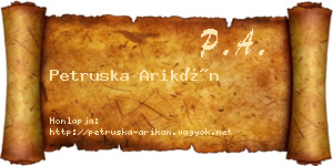 Petruska Arikán névjegykártya